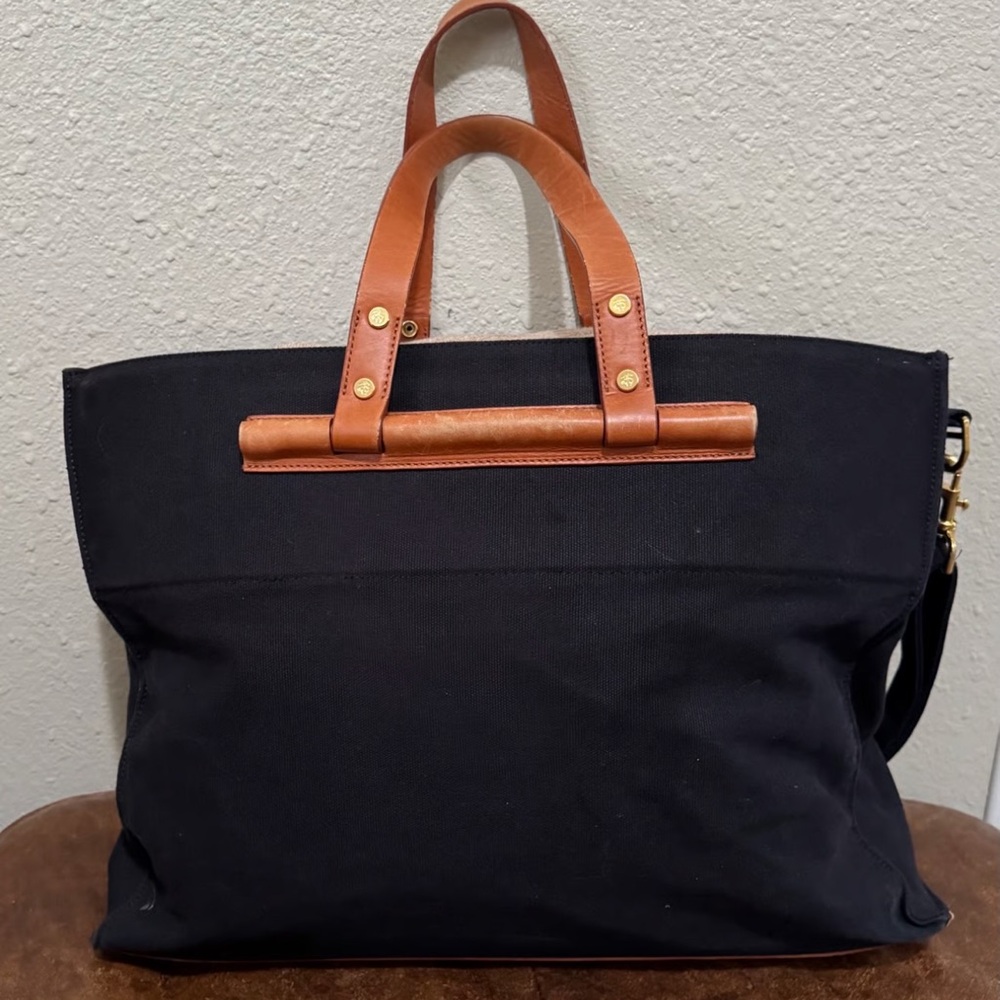 Brooks Brothers Black and Brown Messenger Bag